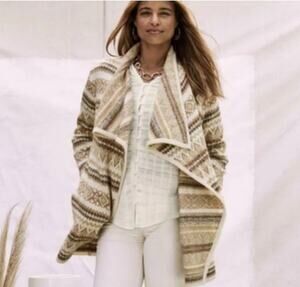 Good Hart Matilda Jane Deveaux Bank Cardigan Womens XS Fair Isle Open Front